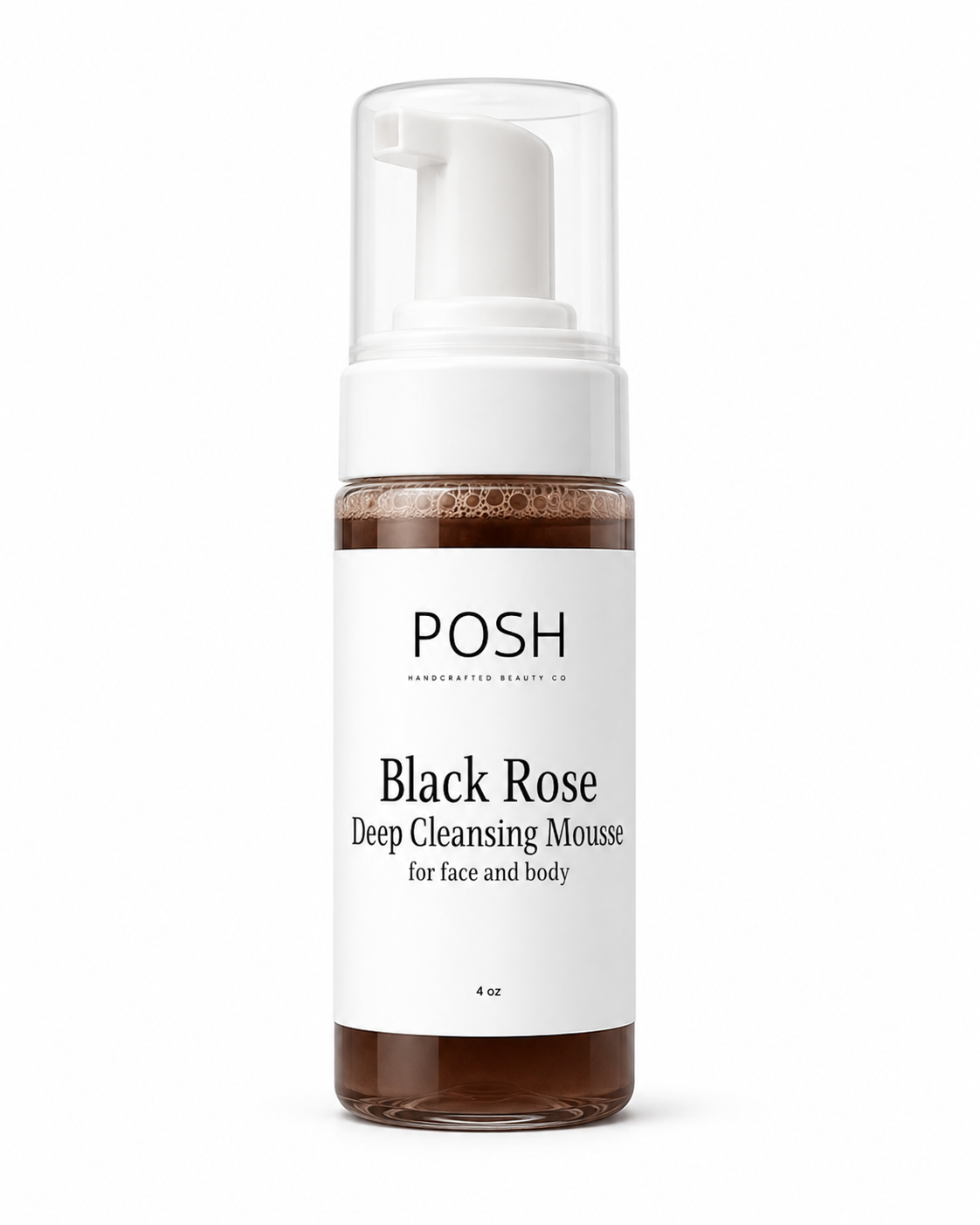 POSH Black Rose Deep Cleansing Mousse | Rose Water + African Black Soap Cleanser