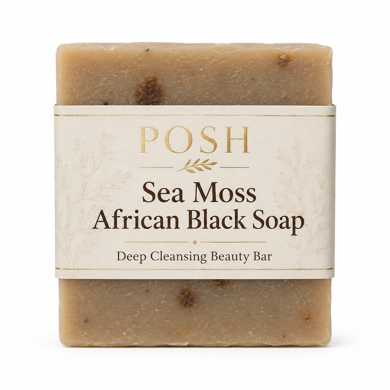 POSH Sea Moss African Black Soap | Deep Cleansing Beauty Bar