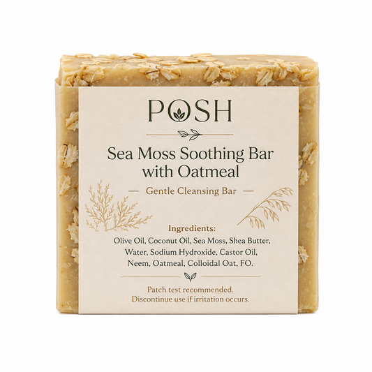 POSH Sea Moss Soothing Bar with Oatmeal | Gentle Cleansing Bar