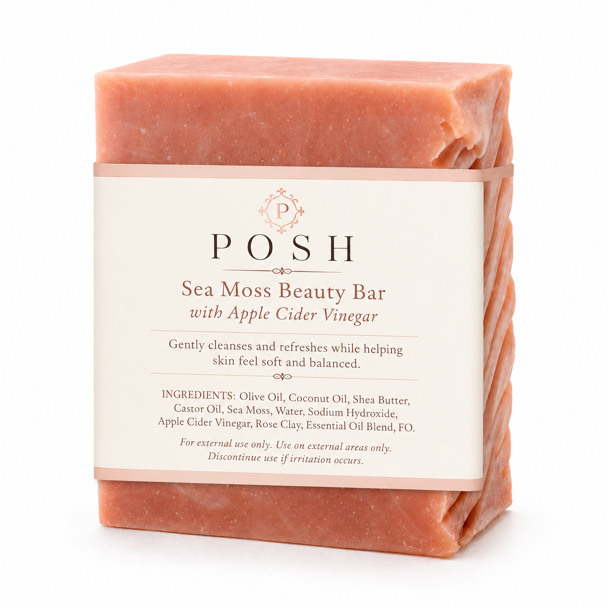 POSH Sea Moss Beauty Bar with Apple Cider Vinegar | Clarifying Cleansing Bar