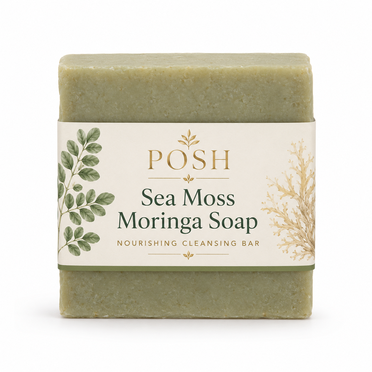 POSH Sea Moss Moringa Soap | Nourishing Cleansing Bar