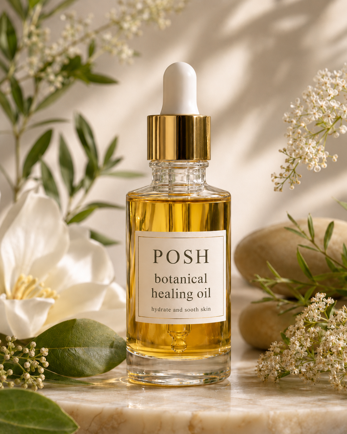 Posh Botanical Healing Oil | Lightweight Face & Body Oil for Soft, Glowing Skin